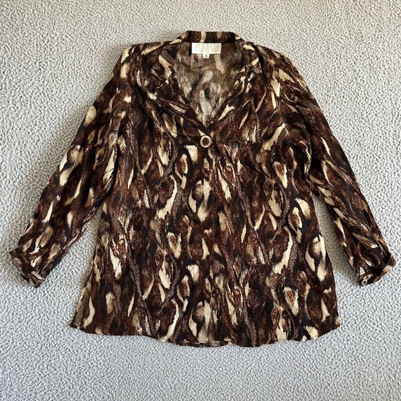 Vintage Dorothy Schoelen Jacket Blazer Artsy Boho Animal Print - Picture 12 of 16